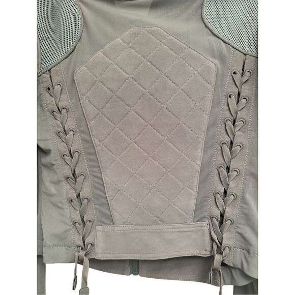 Blanc Noir Baby Blue Suede Athletic Jacket- size M - Picture 5 of 11